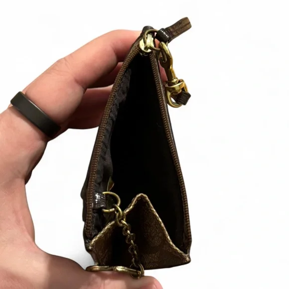 Coach - Brown Wristlet with Gold Accents - Picture 5 of 5